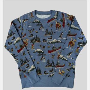 L.L. Bean Blue Long Sleeve French Terry Printed Signature Sweatshirt